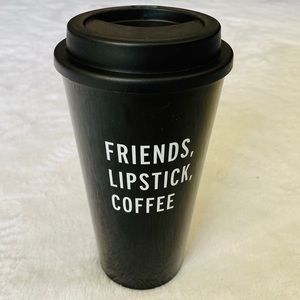 *NWOT* “Friends. Lipstick. Coffee.” Black Mug